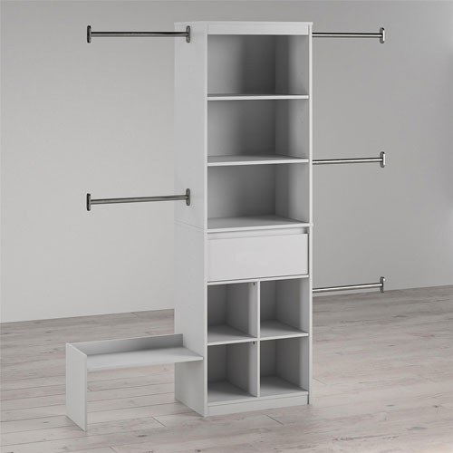 Little Seeds Adjustable Kids Closet Organizer System - Dove Grey