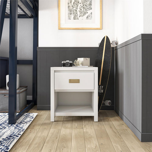 Monarch Hill Haven Transitional 1-Drawer Kids Nightstand - White