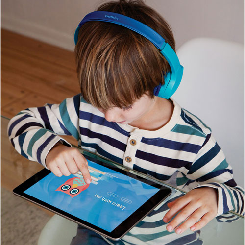 Belkin SoundForm Mini On-Ear Bluetooth Kids Headphones - Blue