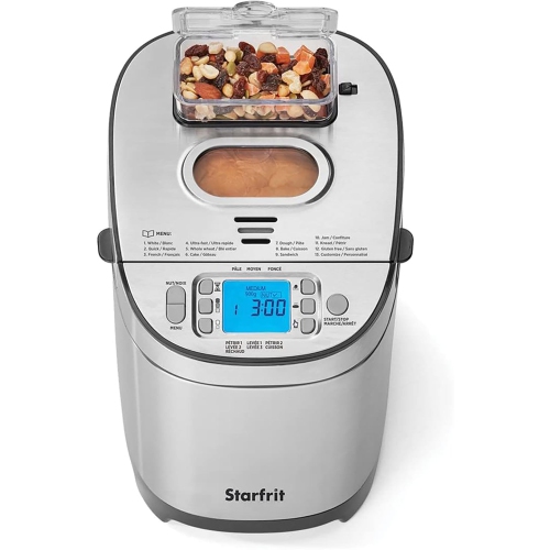 Stafrit – Machine à pain, 13 options de cuisson, 1,5 ou 2 lb, 550 W, acier inoxydable