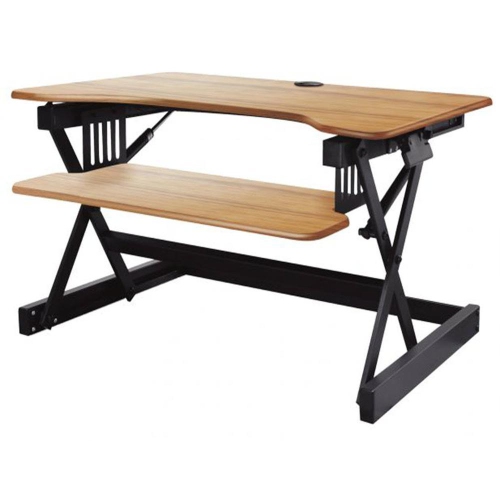 ROCELCO  Eadr Sit to Stand Adjustable Height Desk Riser (Teak)