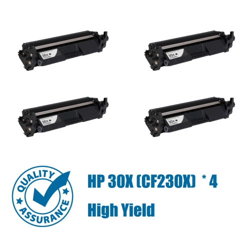 Printer Pro™ Compatible Replacement for 4 Pk HP 30X(CF230X)/HP30X/hp30x/30x/cf230 Black Toner Cartridge - HP Printer M203dn M203dw M227d M227fdn