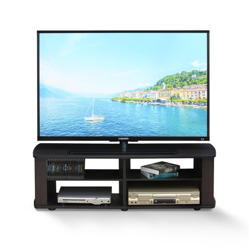 Furinno Nelly Wood Entertainment Center TV Stand in for TV up to 50" Dark Walnut