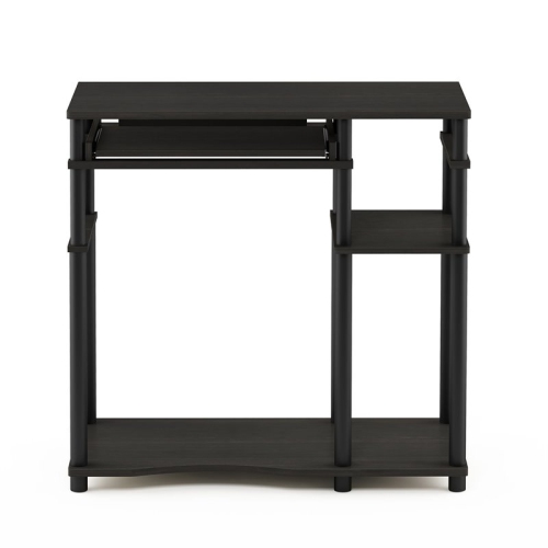 Furinno Abbott Engineered Wood Computer Desk with Bookshelf in Espresso/Black