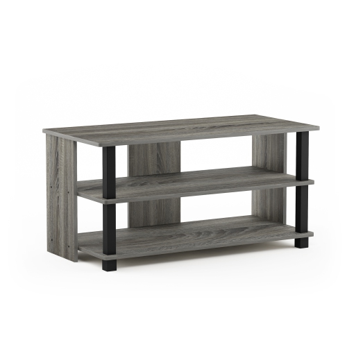 FURINNO  Sully 3-Tier Tv Stand for Tv Up to 40, French Oak Grey/black, 17076Gyw/bk