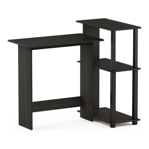 FURINNO  Abbott Wood Corner Computer Desk With Bookshelf In Espresso/black