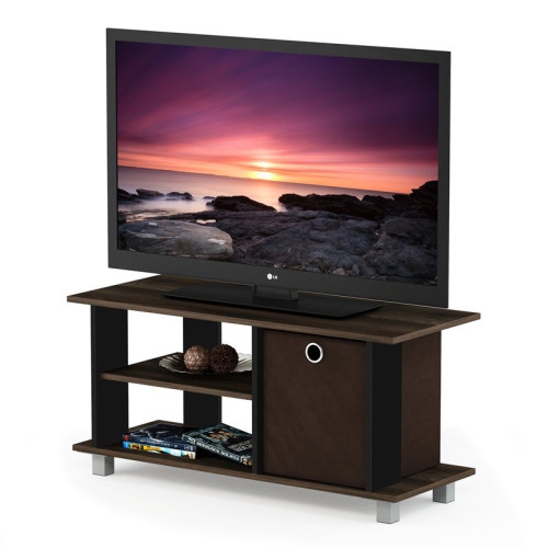 Furinno Wood Simplistic TV Entertainment Center for TV up to 32" in Walnut
