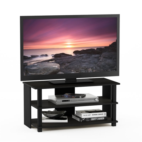 Furinno Sully Engineered Wood 3-Tier TV Stand for TV up to 32" in Espresso/Black