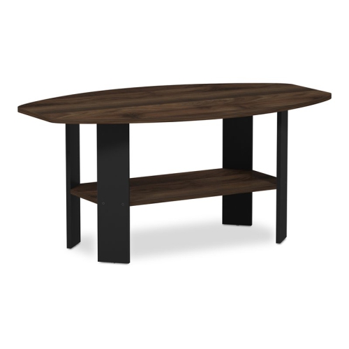 Furinno Engineered Wood Simple Design Coffee Table in Columbia Walnut/Black