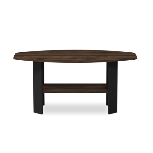 Furinno Engineered Wood Simple Design Coffee Table in Columbia Walnut/Black