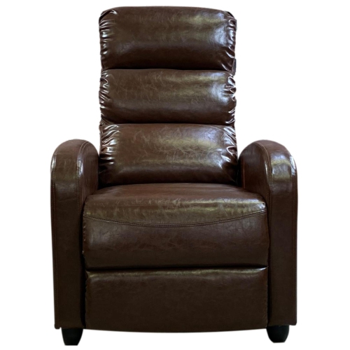 ViscoLogic EuroLuxe Faux Leather Upholstered Manual Push Back Recliner Chair