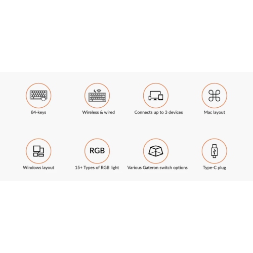 Keychron K2 V2 RGB Wireless Mechanical Gaming Keyboard – 75% Layout, Gateron Red Switches – Compatible with Windows, macOS, Linux & Android, Black