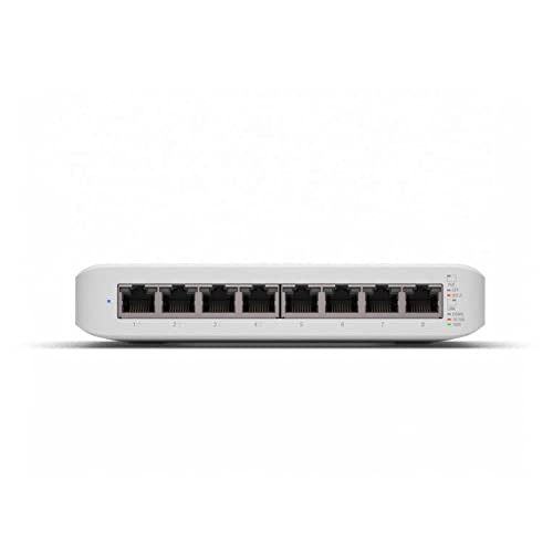 Ubiquiti UniFi Switch Lite Managed 8-port Gigabit Ethernet Switch with 4-port Auto-Sensing 802.3at PoE+ - White