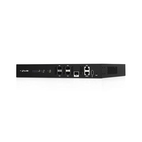 Ubiquiti UFiber 4-port GPON Optical Line Terminal - Rackmountable - Black