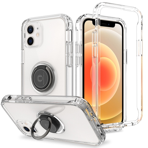 iPhone 12 Pro 6.1 Inch Case, Metal Ring Stand 2 in 1 Design with Front and Back Cover