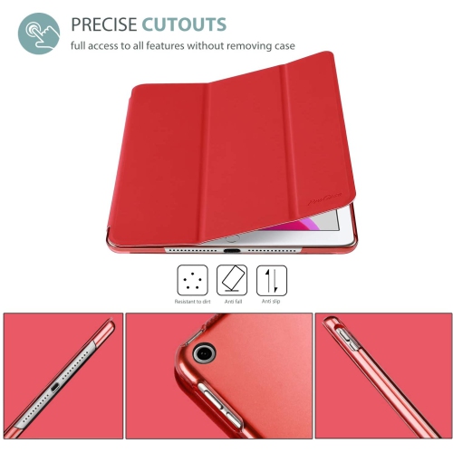 iPad 10.2 Case 2020 iPad 8th Gen / 2019 7th Generation Case, Slim Stand Hard Back Shell Protective Smart Cover Case-Red