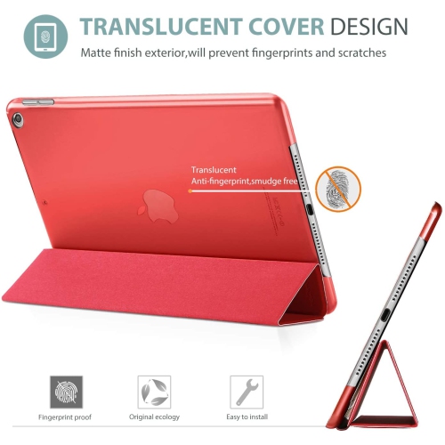 iPad 10.2 Case 2020 iPad 8th Gen / 2019 7th Generation Case, Slim Stand Hard Back Shell Protective Smart Cover Case-Red