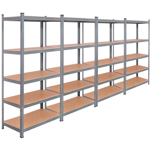GYMAX  72" Heavy Duty Steel 5 Level Garage Shelf Metal Storage Adjustable Shelves Unit