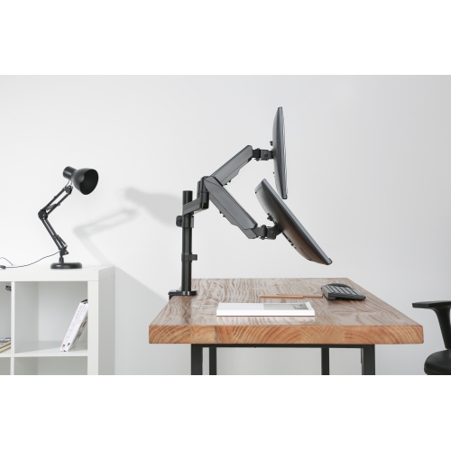 Uplite Ergonomic Height Adjustable Stand Gas Spring Dual LCD Monitor Desk Mount Articulating Arm for 2 Screen up to 32"