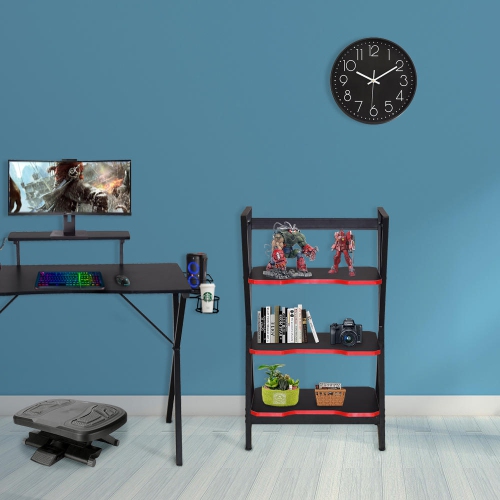 3-Tier Bookshelf Bookcase, Storage Shelves for Books and Plants, Metal Frame Home Office Display Rack