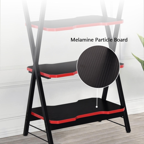 3-Tier Bookshelf Bookcase, Storage Shelves for Books and Plants, Metal Frame Home Office Display Rack