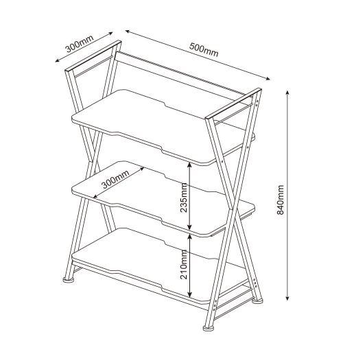 3-Tier Bookshelf Bookcase, Storage Shelves for Books and Plants, Metal Frame Home Office Display Rack