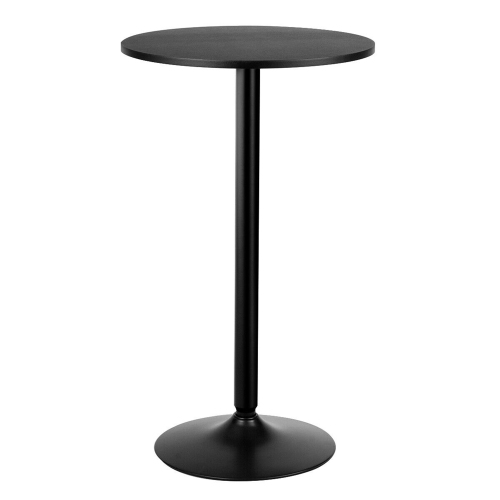 Gymax 3PCS Pub Table Set 24'' Round Bar Table & 2 Adjustable Bar Stools