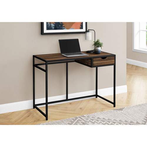 Monarch Metal-Frame 42.25"W Computer Desk with Drawer - Brown/Black