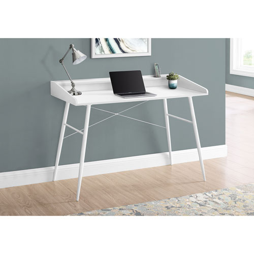 Monarch Tapered-Leg 47.25"W Computer Desk with Hutch - White