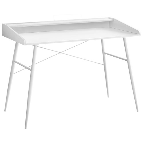 Monarch Tapered-Leg 47.25"W Computer Desk with Hutch - White