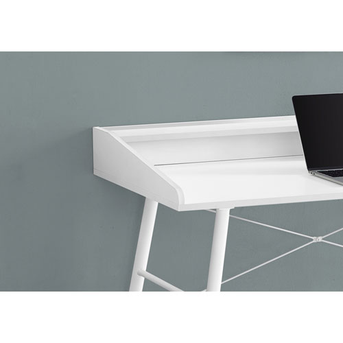 Monarch Tapered-Leg 47.25"W Computer Desk with Hutch - White