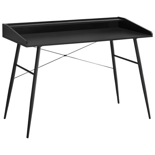 Monarch Tapered-Leg 47.25"W Computer Desk with Hutch - Black