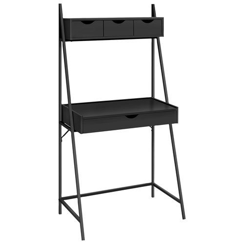 Monarch Ladder 31.5"W Computer Desk with 4 Drawers - Black