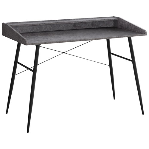 Monarch Tapered-Leg 47.25"W Computer Desk with Hutch - Dark Grey/Black