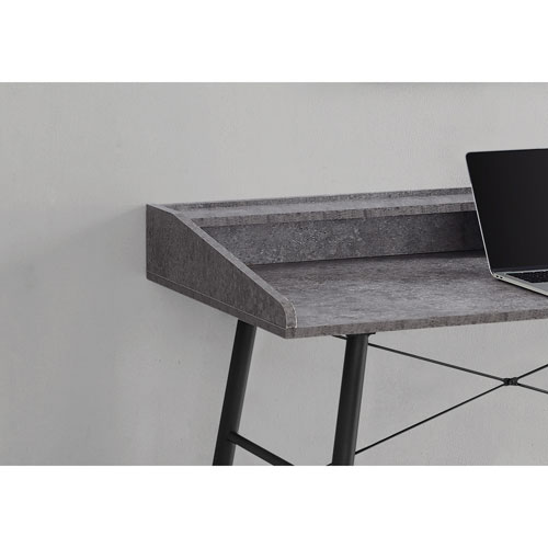 Monarch Tapered-Leg 47.25"W Computer Desk with Hutch - Dark Grey/Black