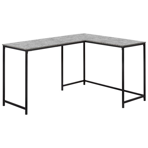 Monarch Corner 58.25"W Computer Desk - Grey/Black