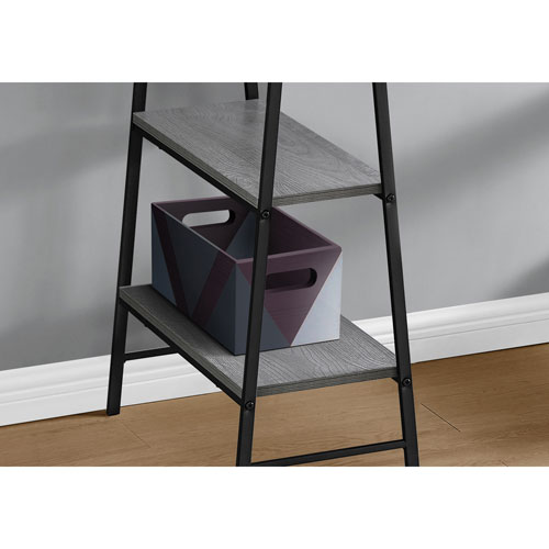 Monarch 47.25"W Computer Desk with 4 Shelves - Grey/Black