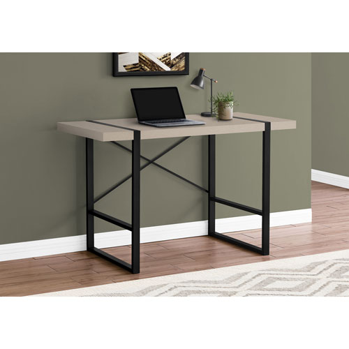 Monarch 49"W Computer Desk - Taupe/Black