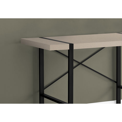 Monarch 49"W Computer Desk - Taupe/Black