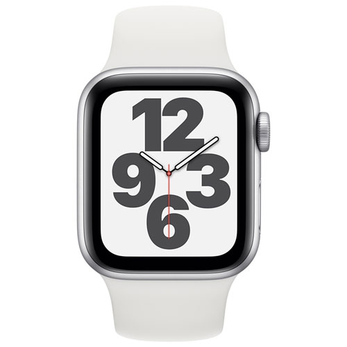 Apple Watch SE (GPS) 40mm Silver Aluminum Case with White Sport Band by APPLE - Refurbished condition - Image 2