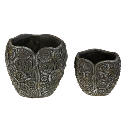 2 Pc Cement Round Planter