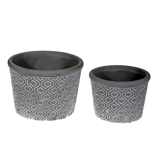 2 Pc Cement Round Planter