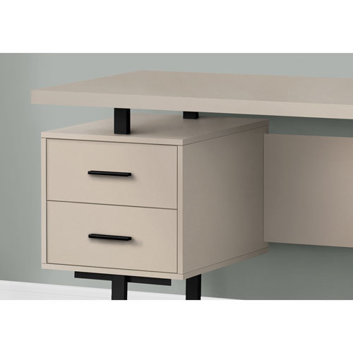 Bureau d'ordinateur flottant avec 3 tiroirs de 60 po de largeur de Monarch - Noyer
