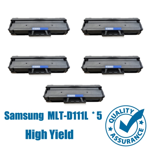 Printer Pro™ 5 Pack Samsung MLT-D111L Black Toner Cartridge-Samsung Printer M2020/M2070
