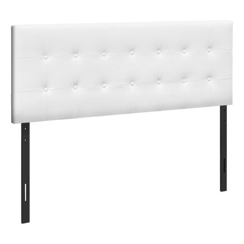 MONARCH  Specialties I 6002Q Bed - Queen Size / Leather-Look Headboard Only In White