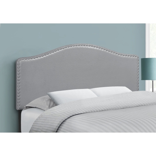MONARCH  Specialties I 6011F Bed - Full Size / Leather-Look Headboard Only In Grey