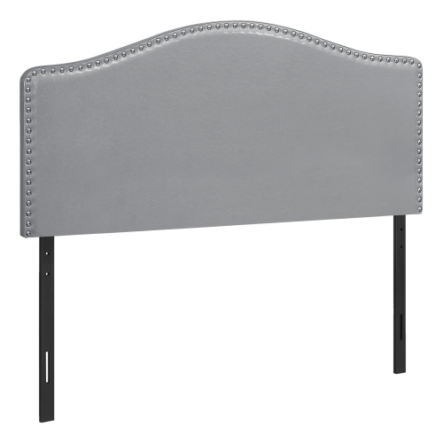 Monarch Specialties I 6011F Bed - Full Size / Grey Leather-look Headboard Only