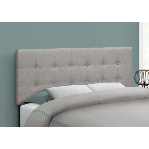 MONARCH  Specialties I 6003F Bed - Full Size / Grey Linen Headboard Only