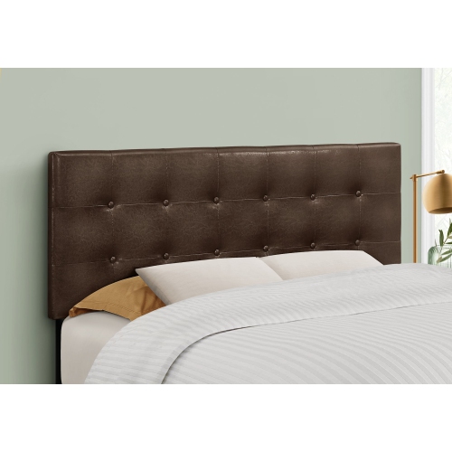 Monarch Specialties I 6000F Bed - Full Size / Brown Leather-look Headboard Only