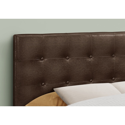Monarch Specialties I 6000F Bed - Full Size / Brown Leather-look Headboard Only